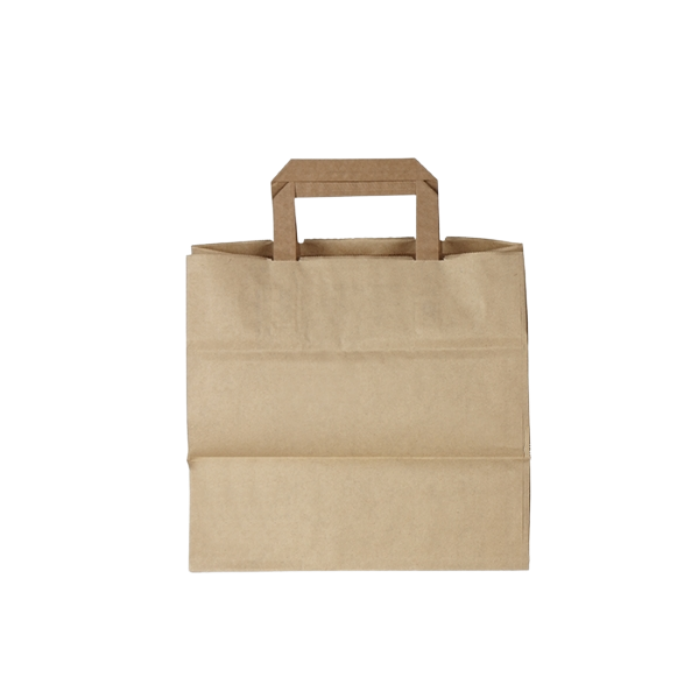 200pz Shopper in carta kraft fondo largo Avana 26+16cm h31cm