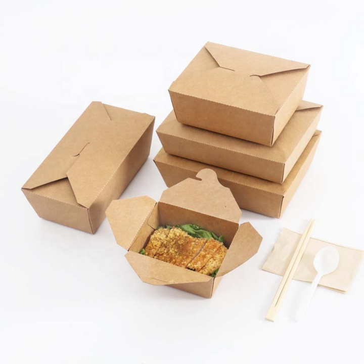 Contenitori take away per alimenti in carta Kraft avana