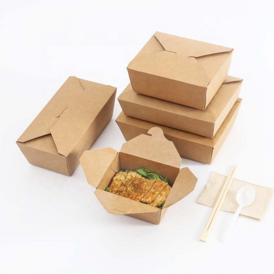Contenitori take away per alimenti in carta Kraft avana