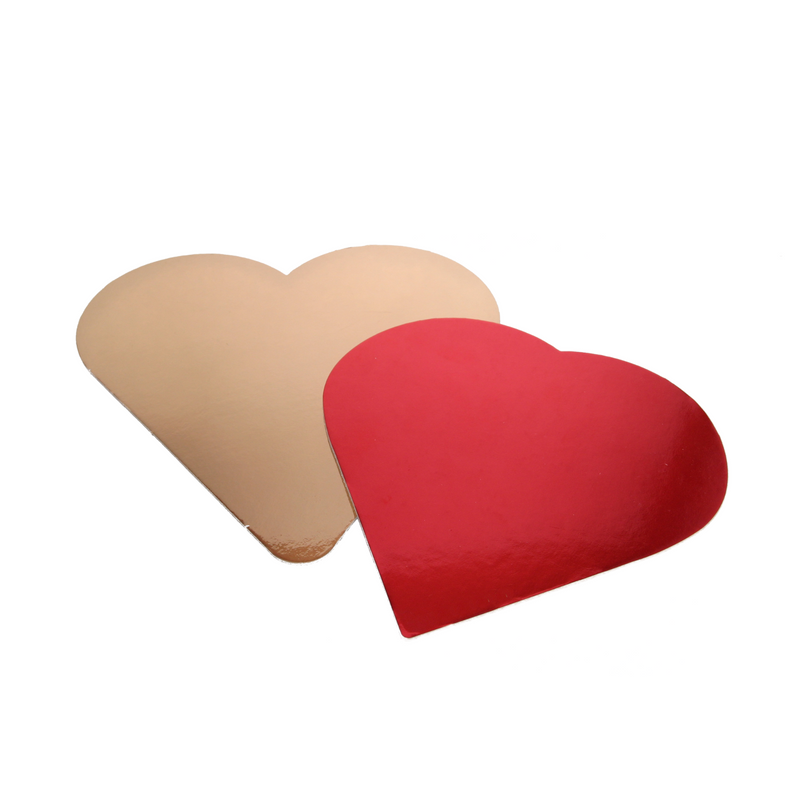 Sottotorta forma Cuore rosso e bianco double face - 25pz