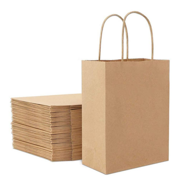 Sacchetti in Carta Kraft Avana con Manico Ritorto – Ideali per Piccoli Regali