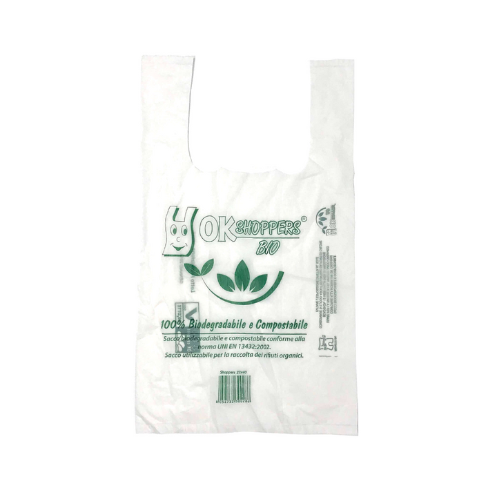 Buste Shopper Biodegradabili e Compostabili Bianche – Confezione da 500 Pezzi