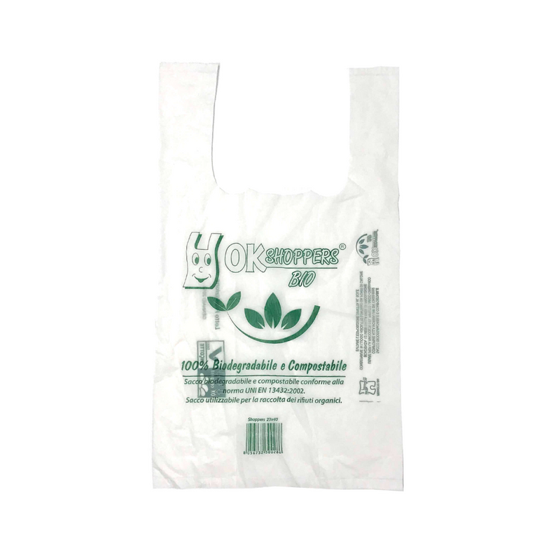 Buste shopper Biodegradabili e Compostabili Bianche