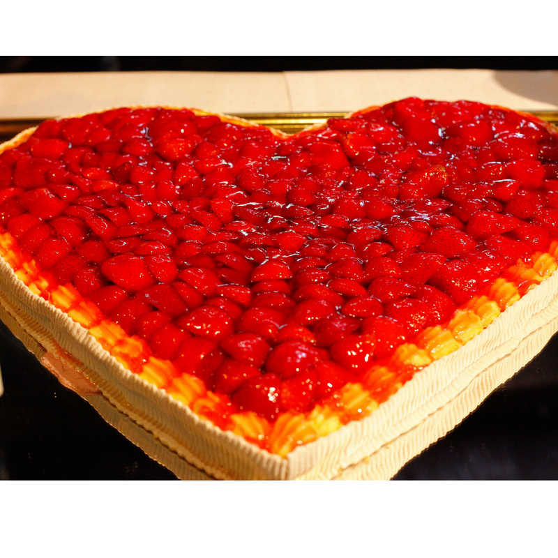 Sottotorta forma Cuore rosso e bianco double face - 25pz