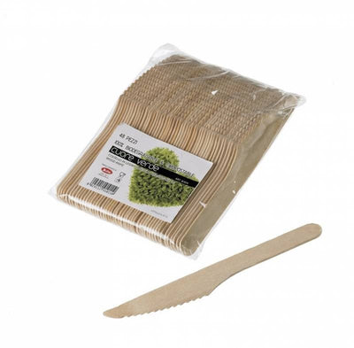 100pz Coltelli in Legno di Betulla 16cm