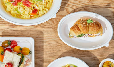 50pz Piatti Ovali in polpa di cellulosa