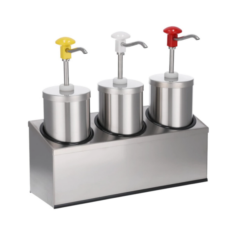 Dispenser per salse in acciaio inox a pulsante Schneider