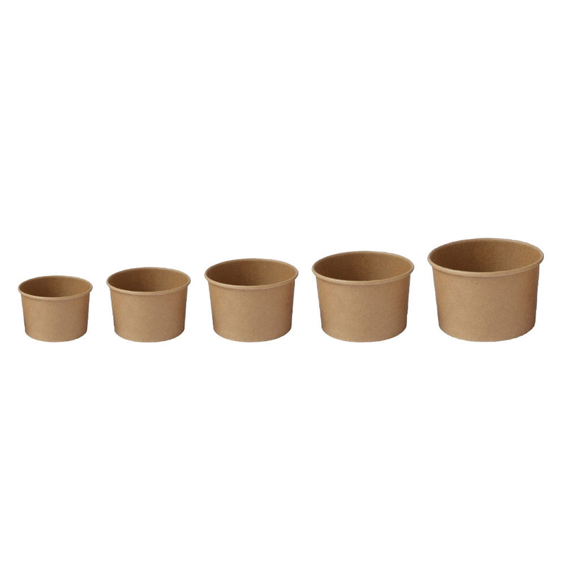 Coppette gelato in cartoncino avana - 50pz