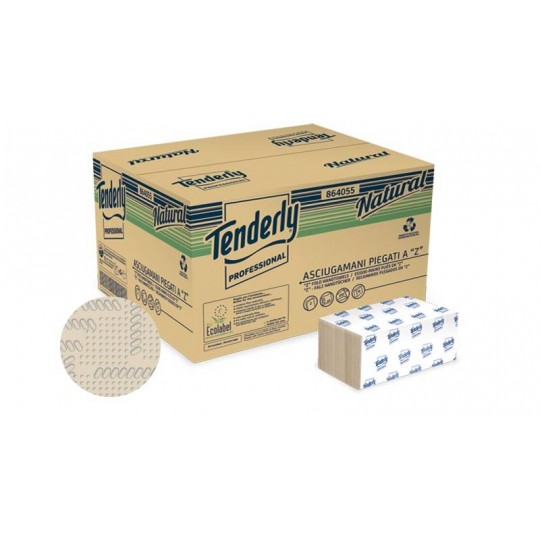 Asciugamani Tenderly piegati a Z econatural avana - 15x200pz