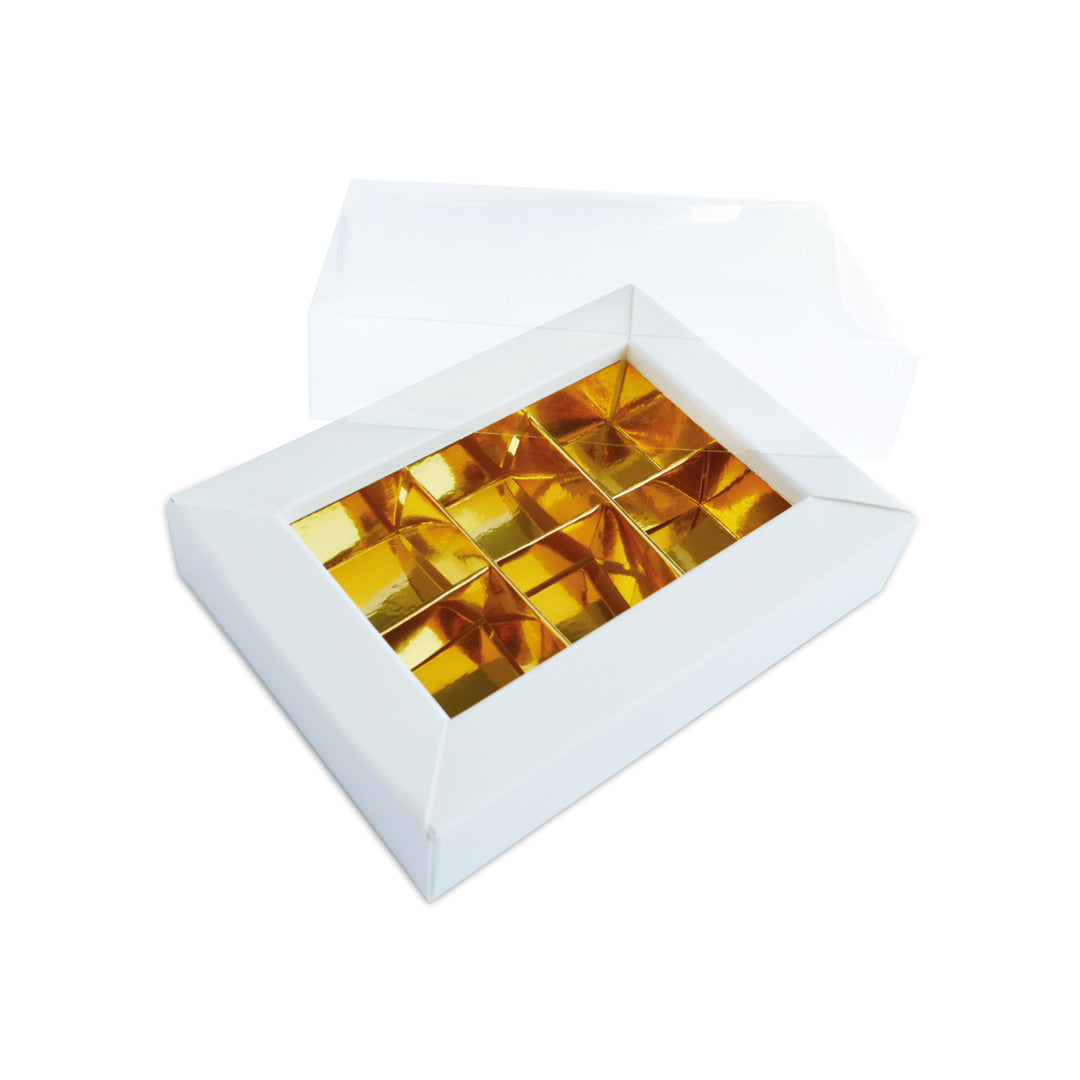 Scatola per Cioccolatini e Praline Bianca e Oro - 5 pezzi