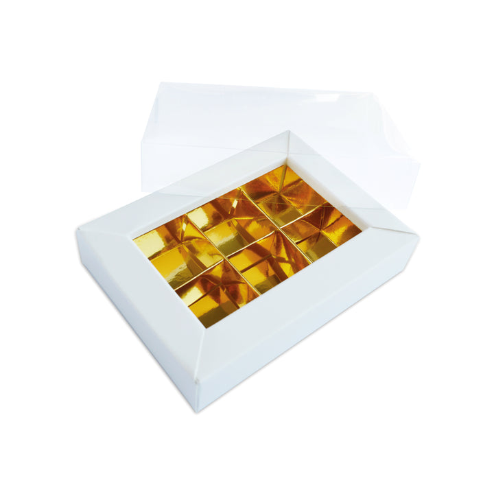 Scatola per Cioccolatini e Praline Bianca e Oro - 5 pezzi