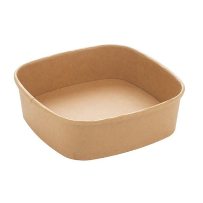 50pz Contenitore Poke e Insalata in Carta Kraft avana quadrato