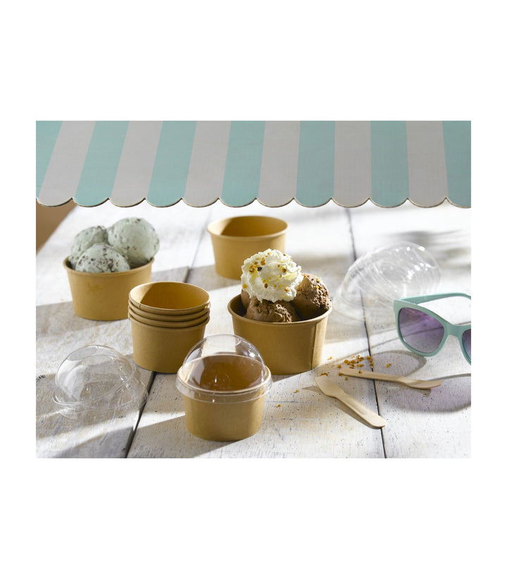 Coppette Gelato in Cartoncino Avana Riciclabili – Confezione da 50 Pezzi