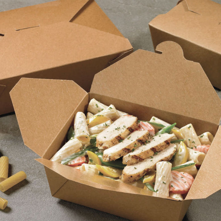 Contenitori take away per alimenti in carta Kraft avana