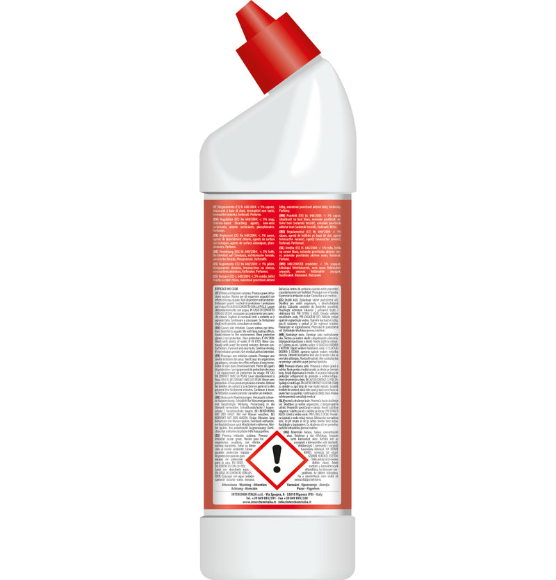 Detergente sanificante al cloro per WC Interchem 750ml