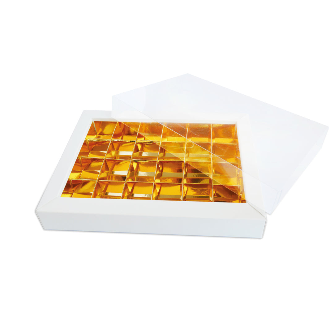 Scatola per Cioccolatini e Praline Bianca e Oro - 5 pezzi