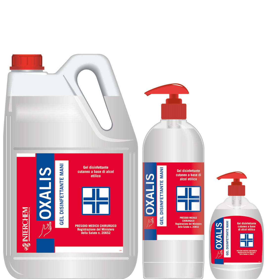 5L Gel Disinfettante Mani, elimina il 99,99% Virus Batteri e Funghi Interchem