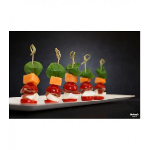 Spiedini con Nodo in Legno di Bamboo – Eleganza e Sostenibilità per i Tuoi Aperitivi