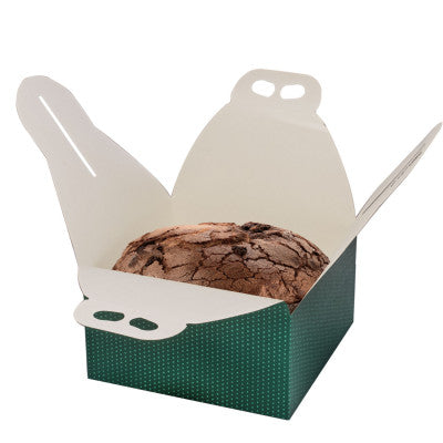 1pz Scatola porta panettone in cartone con maniglia Scotton 20x20cm h18cm