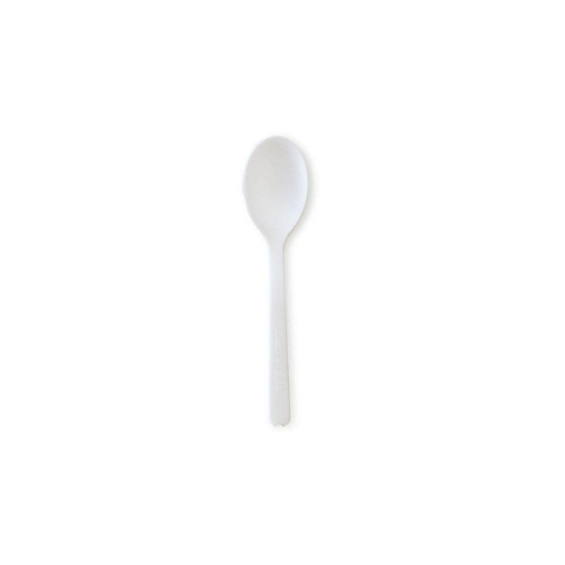 50pz Cucchiaini Dessert bianchi in CPLA compostabile - 10,5cm