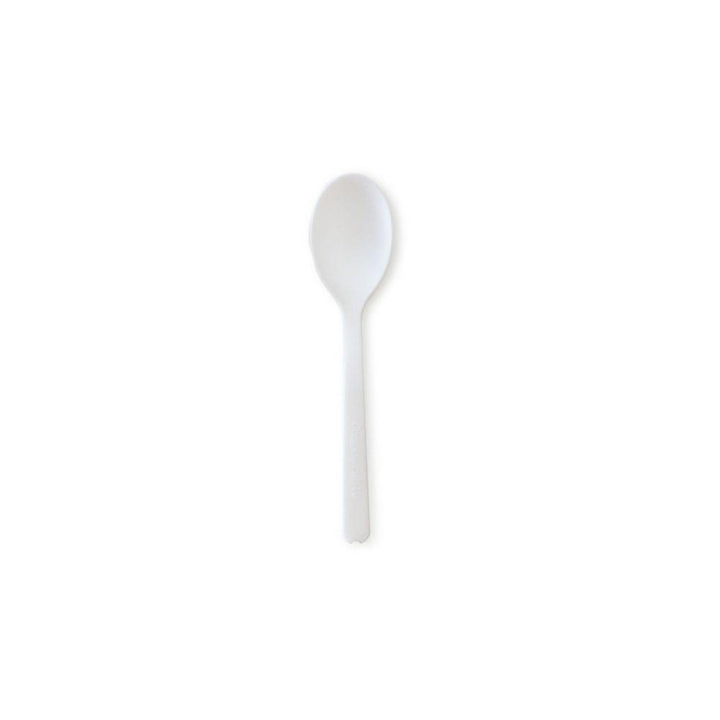 50pz Cucchiaini Dessert bianchi in CPLA compostabile - 10,5cm