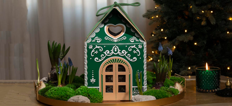 Scatola Panettone casetta decorata