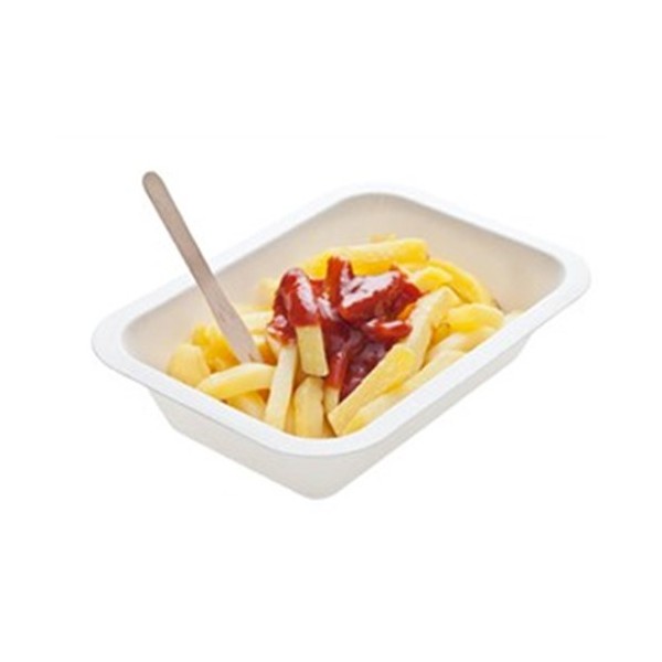 25pz Vaschette per alimenti in polpa di cellulosa 17x12cm